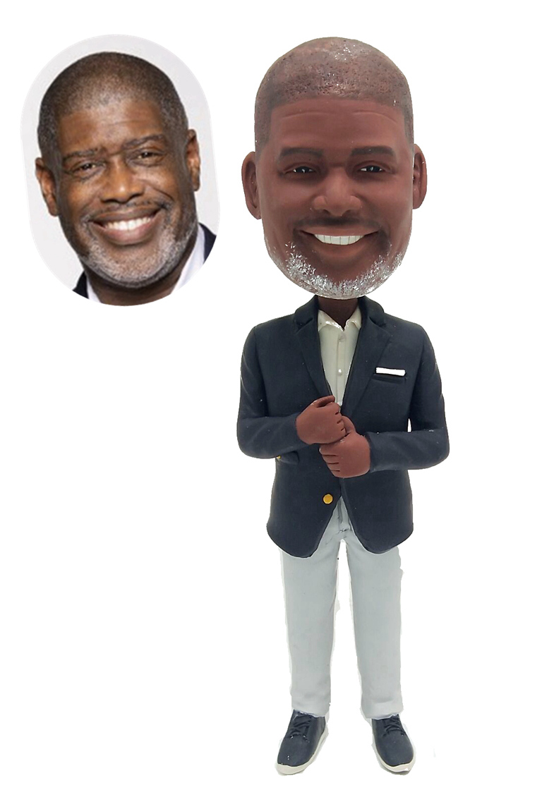 Custom bobblehead Gifts For African American boss Dad - Click Image to Close